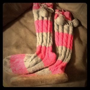 sweater material slipper boots :)