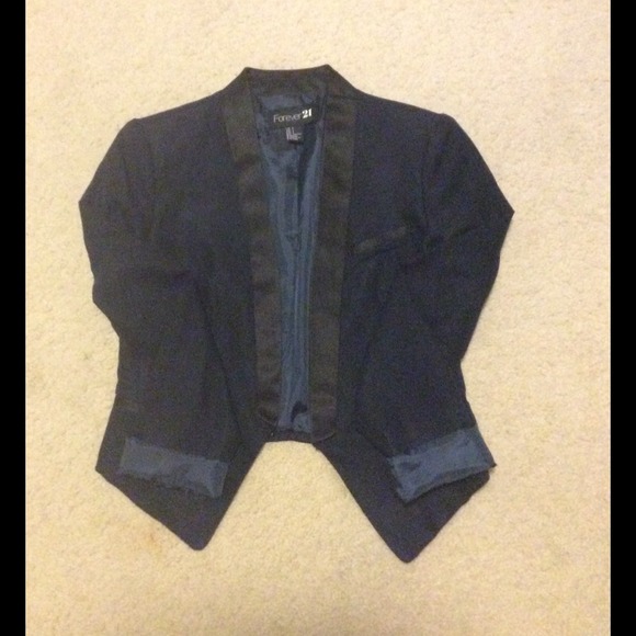Navy Suede Tuxedo Blazer