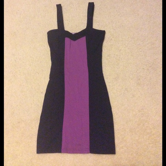 Black and Purple Bodycon Dress