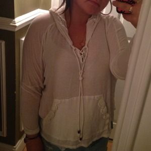 White crochet Hoodie