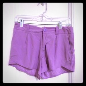 Purple silk shorts