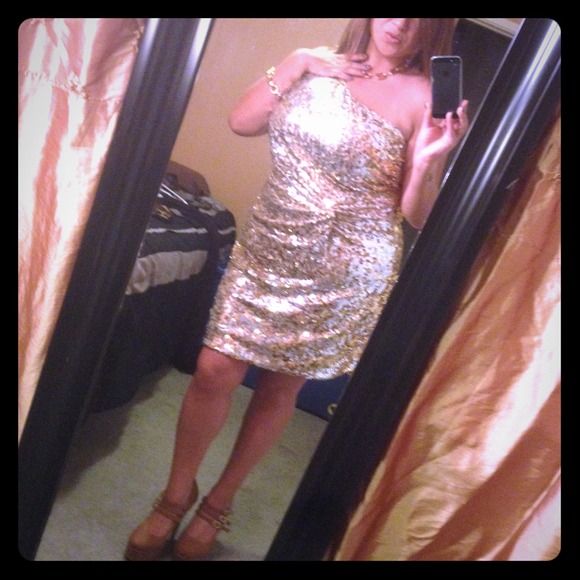 Gold party dress