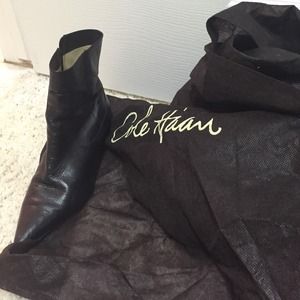 Cole Haan black leather low boot with low heel