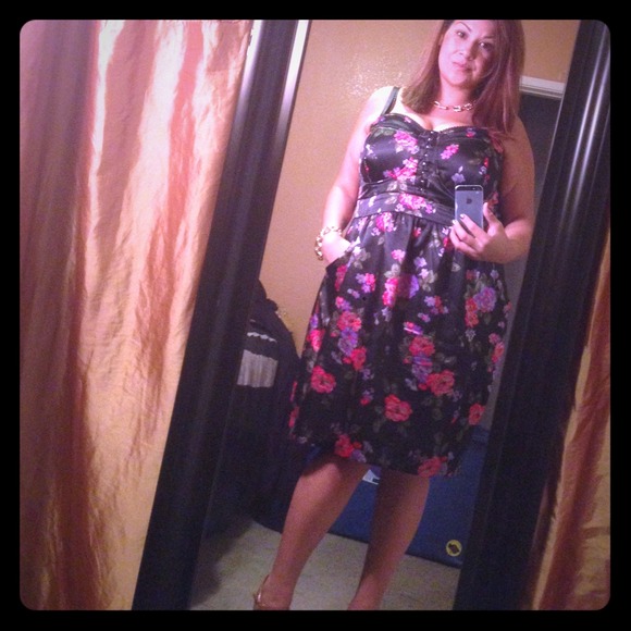 Black floral dress