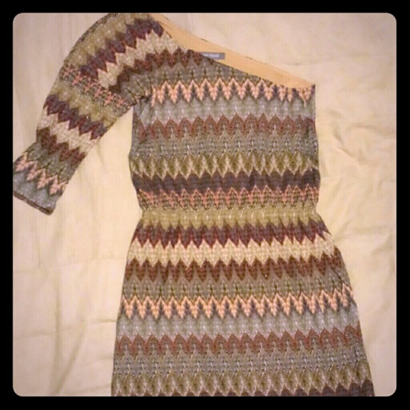 Striped one shoulder dress