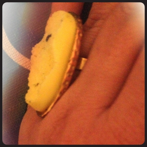 Yellow geode ring adjustable