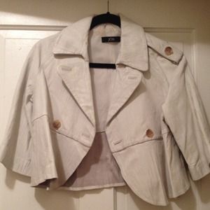 Vegan Leather cropped swing jacket