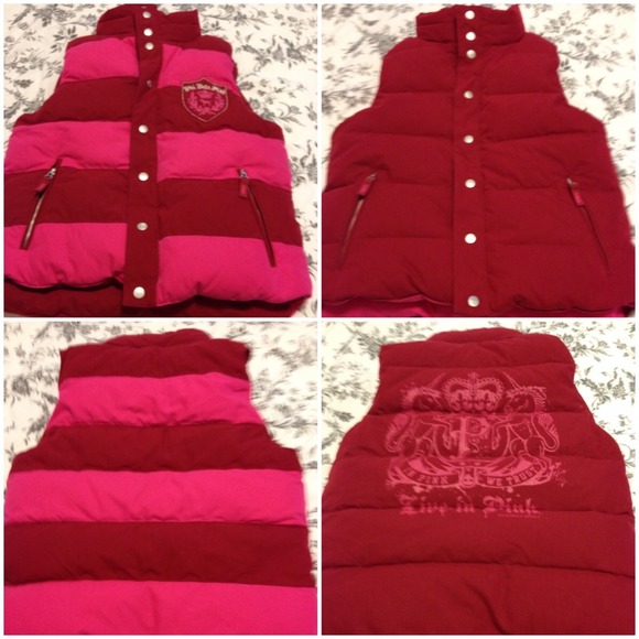 Victoria's Secret pink puffer vest reversible red