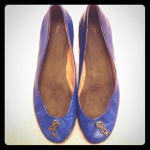 Blue key charm flats from Anthropologie