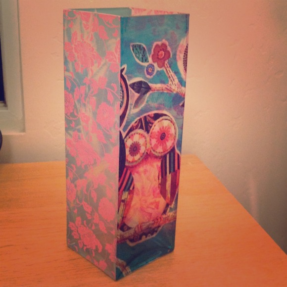 Unique owl and floral pattern vase