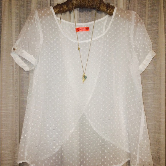 Sheer Split-Back Blouse