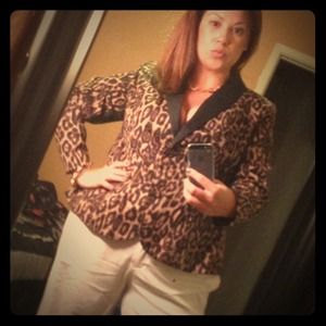 Leopard print blazer