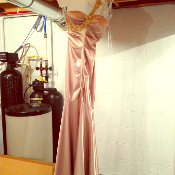 Gold prom dress