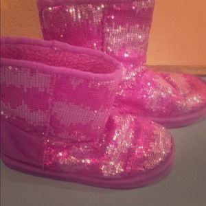 Pink sparkly boots