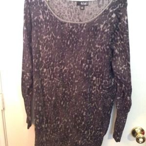 Grey leopard print sweater