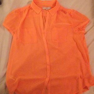 NWOT✨Loft tangerine sheer blouse