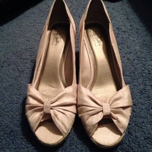 Peep toe wedge heels