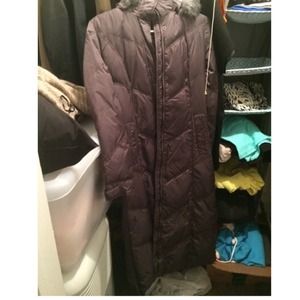 Tahari Down Long Gray Coat