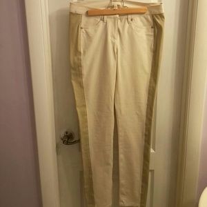 Eileen Fisher Bone stripe tuxedo pant