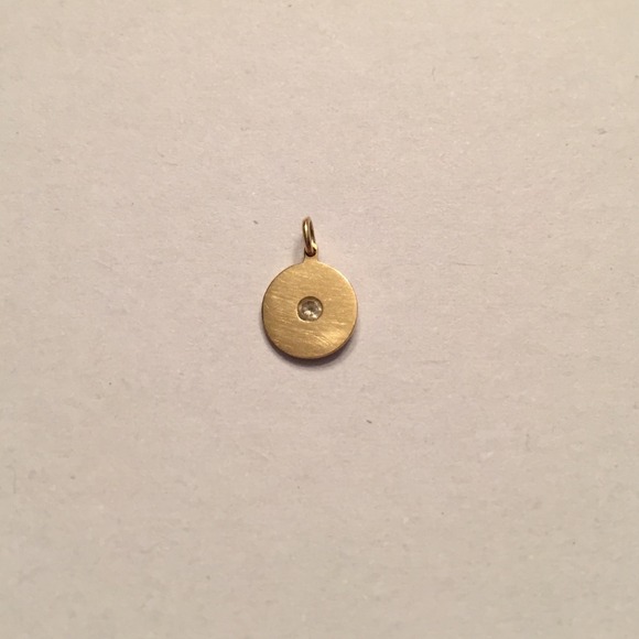 SALE Brushed Yellow Gold and Diamond Pendant