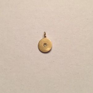 SALE Brushed Yellow Gold and Diamond Pendant