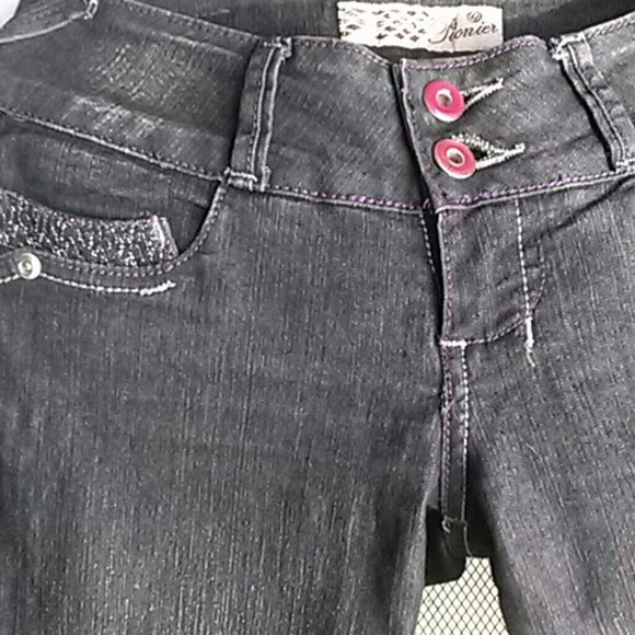 Dark Jeans with purple stitching - Picture 3 of 4