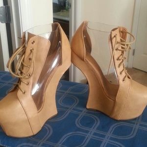 Privileged Heelless Cutout Sides Lace up Booties