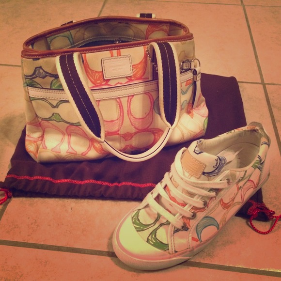 Handbag and sneakers