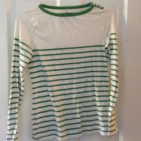 Boden green and white shirt