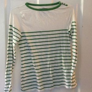 Boden green and white shirt
