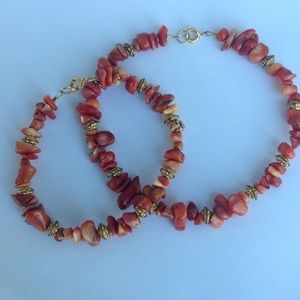 14k GP Bamboo Coral 2 pcs Set