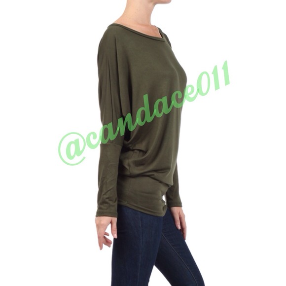 🚫BUNDLED🚫Olive Green Dolman Top - Picture 3 of 4