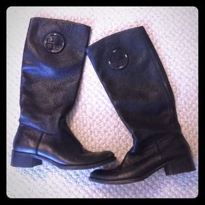 Tory Burch black leather Riding Boot