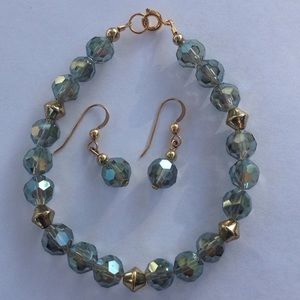 Faceted green glass