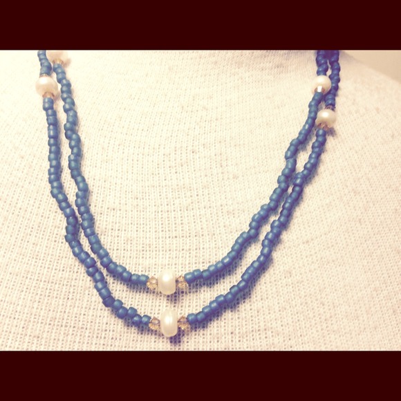fresh water pearl/glass beaded necklace
