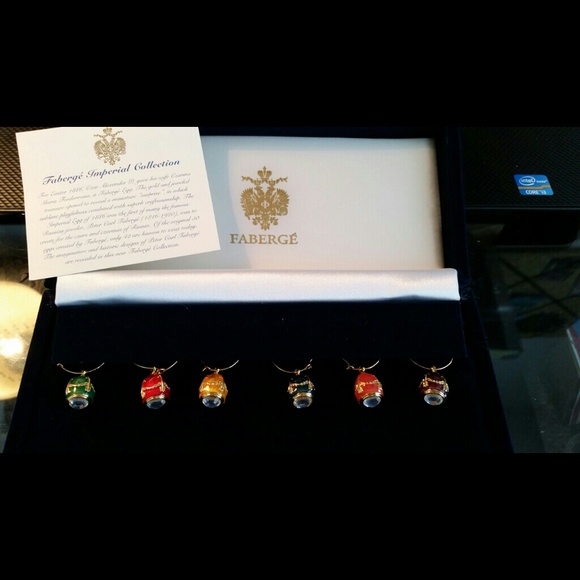Faberge wine charms set of 6