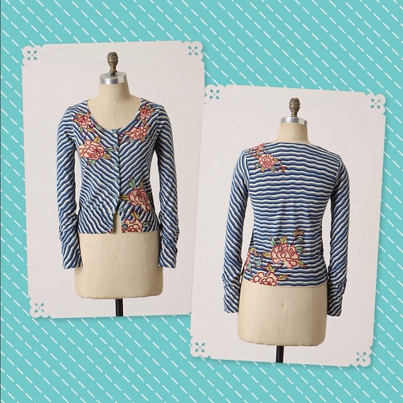 Anthropologie Blushing Bouquet Cardigan