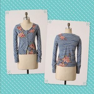 Anthropologie Blushing Bouquet Cardigan