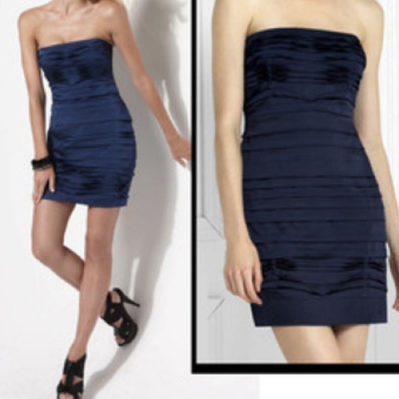 Strapless blue bodycon BCBGMaxAzria Dress
