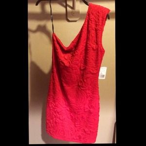 Beautiful one shoulder orangey/red dress!!
