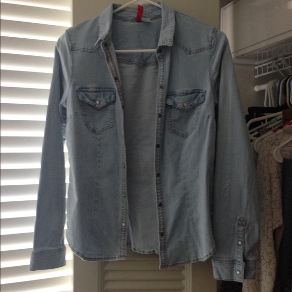 Denim long sleeve top