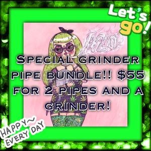 2 pipes 1 grinder (green or black) special bundle