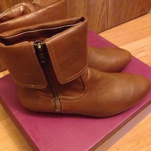 Bamboo Brand Tan/Cognac ankle booties.
