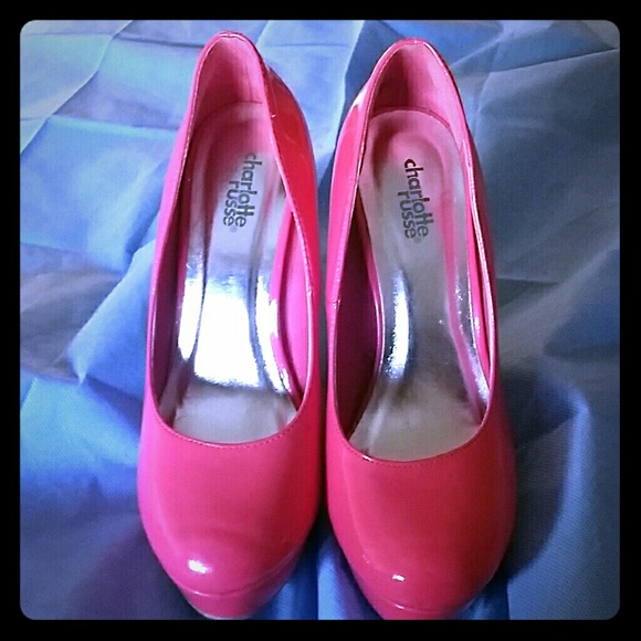 coral pink high heels