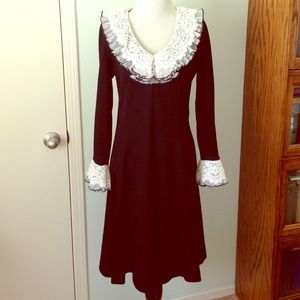 Vintage black dress with serious lace/ruffles!