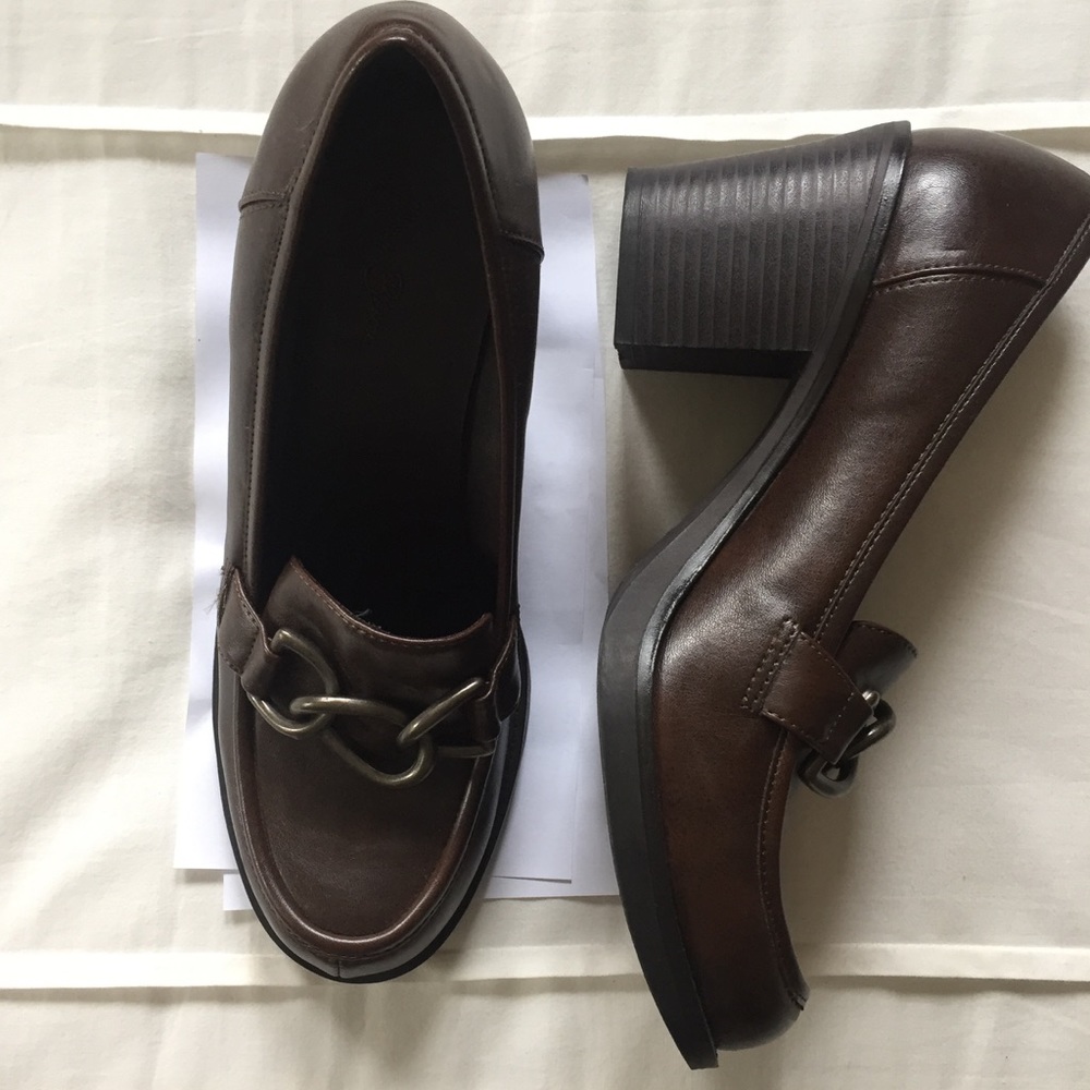 Brown chunky heels