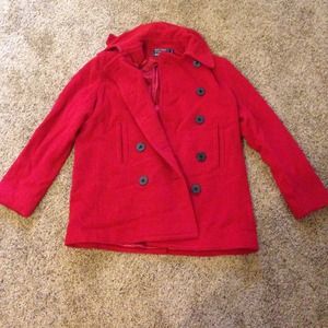 Large red American Living pea coat