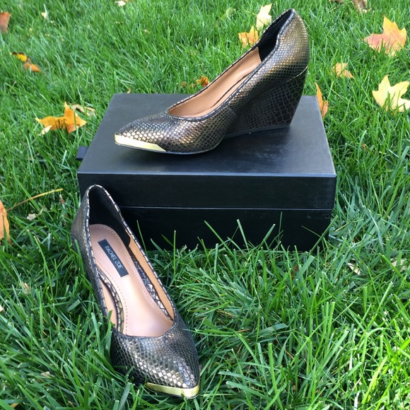 Rachel Zoe Embossed Leather Wedge - Picture 2 of 4