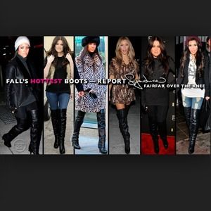 Fairfax black thigh high boots.