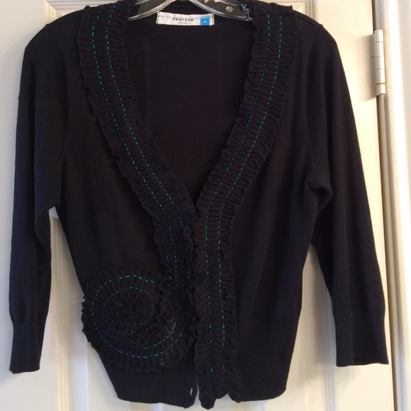 Plaid strapless dress with coordinating cardigan - Picture 3 of 4